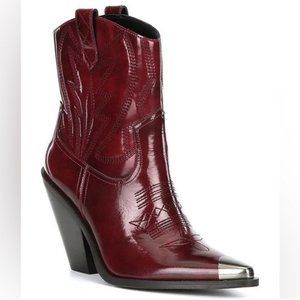 Gianni Bini Chaney Patent Leather Western Booties 9.5